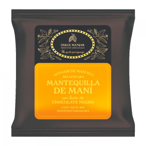 Alfajor Artesanal Dulce Manjar Recheado Creme De Amendoim Cobertura Chocolate Ao Leite 80G