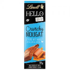 BARRA DE CHOCOLATE LINDT HELLO AO LEITE E CROCANTE 100G