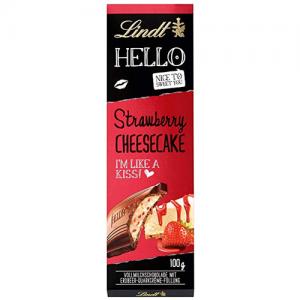 BARRA DE CHOCOLATE LINDT HELLO CHEESECAKE DE MORANGO 100G